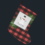 Snowman Red Buffalo Pset Stocking Grote Kerstsok<br><div class="desc">Voeg een feestelijke aanraking toe aan uw haard voor deze vakantieperiode met een Snowman Red Buffalo Pset Stocking. Het stoppende ontwerp kenmerkt een doos die met pijnlijke takken en charmante sneeuwman tegen een buffalo plaid achtergrond met een ruimte wordt aangepast u jouw naam voor verpersoonlijking kunt toevoegen. Extra cadeautjes en...</div>