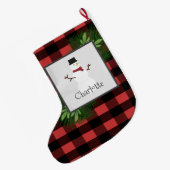 Snowman Red Buffalo Pset Stocking Grote Kerstsok (Achterkant (Hangend))