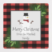 Snowman Red Buffalo speldenbaklabels Labels (Design 1)