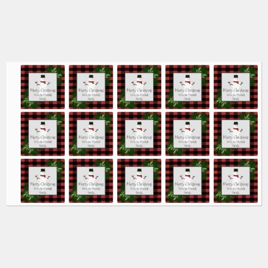 Snowman Red Buffalo speldenbaklabels Labels (Vel)