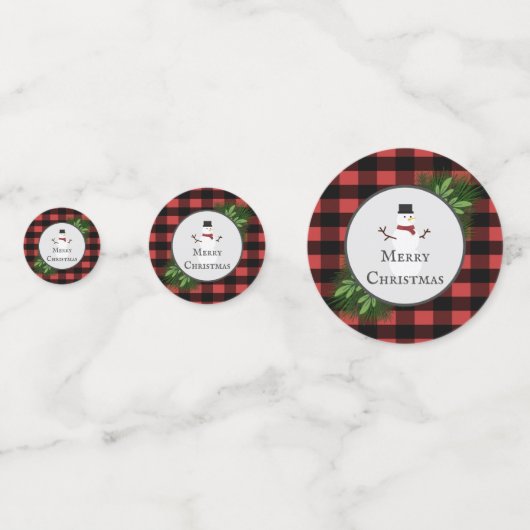 Snowman Red Buffalo spelige tafel Confetti (Voorkanten)