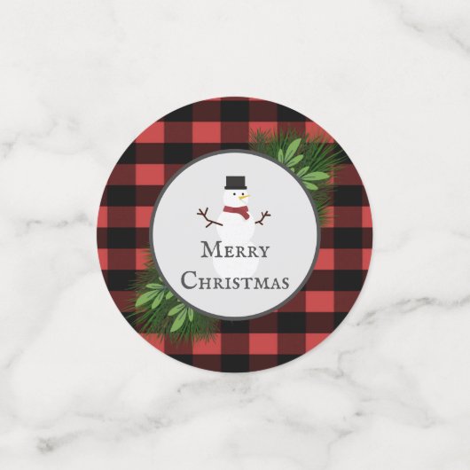 Snowman Red Buffalo spelige tafel Confetti (Kleine voorkant)