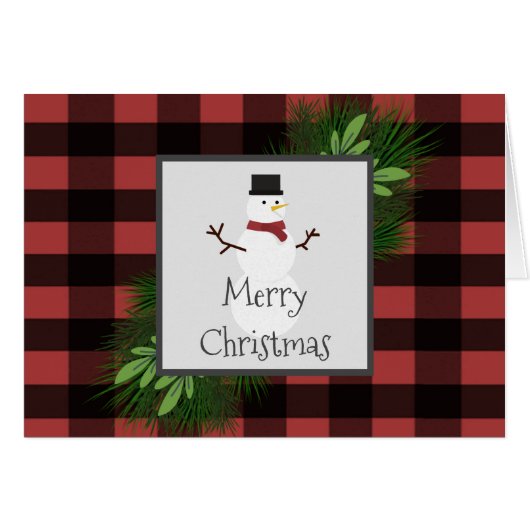 Snowman Red Buffalo Wenskaart (Voorkant Horizontaal)