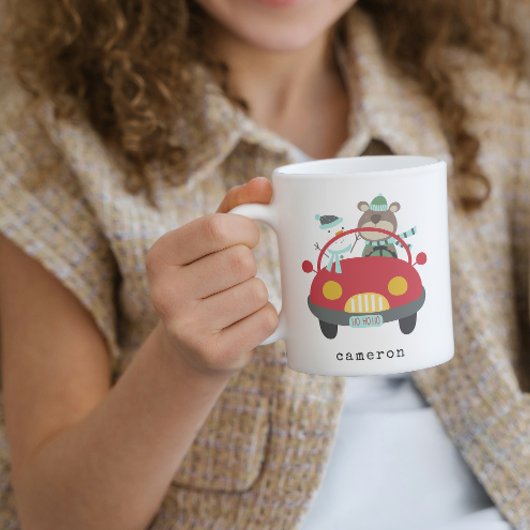 Snowman Red Car (geschikt voor kerstmis Beer) Koffiemok