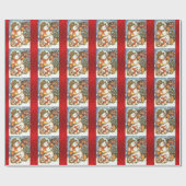 Snowman Red Christmas Wrapping Paper Cadeaupapier (Vlak)
