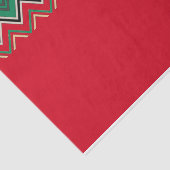 Snowman Red en Green Chevron Pattern Ribbon Tissuepapier (Detail)