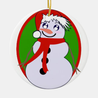 Snowman Red en Green Ornament