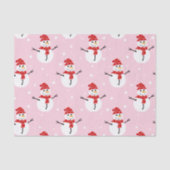 Snowman Red en Pink Tissuepapier (Voorkant)