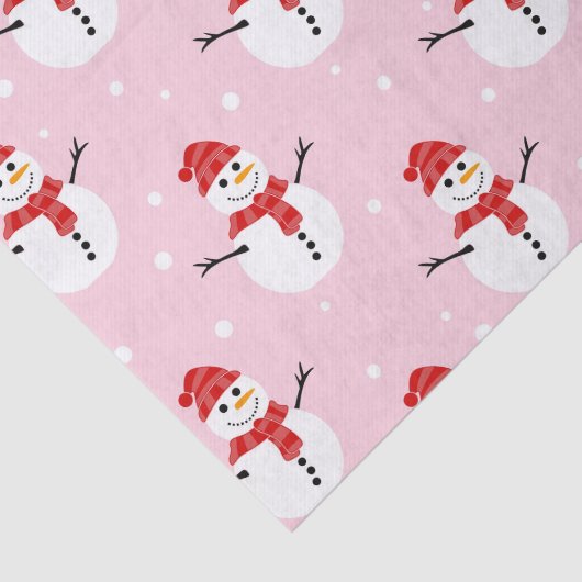 Snowman Red en Pink Tissuepapier (Detail)