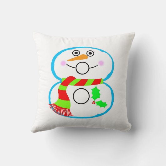 Snowman Red Green Scarf kerstfeestdag thuis Kussen (Achterkant)