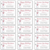 Snowman Red | Grijze kerstAdresetiketten Sticker (Voorkant)