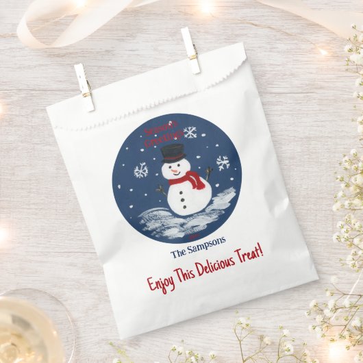 Snowman Red PERSONALISEREN Bedankzakje (Geknipt)