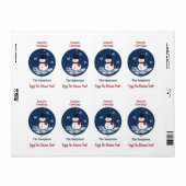 Snowman Red PERSONALISEREN rechthoekig Etiket (Full Sheet)