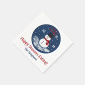 Snowman Red PERSONALISEREN Servet (Hoek)