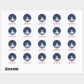 Snowman Red PERSONALISEREN Vierkante Sticker (Vel)
