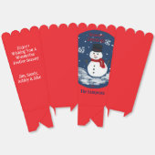 Snowman Red Personalize Cookie Popcorn Box Bedankdoosjes (Ongevouwen)