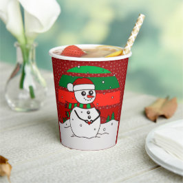 Snowman  regenboogsneeuwvlokken Rood Groen Papieren Bekers