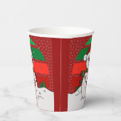 Snowman  regenboogsneeuwvlokken Rood Groen Papieren Bekers (Rechts)