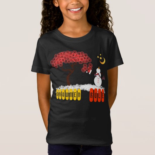 Snowman-regisseur Snowman die naar de maan kijkt T-shirt (Voorkant)