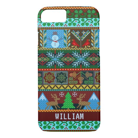 Snowman Reindester, van breiwerk | Naam Case-Mate iPhone Case (Achterkant)