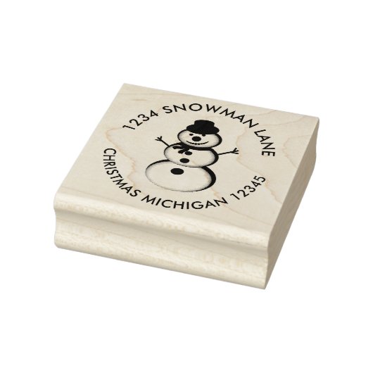 Snowman retouradres rubberstempel (Stempel)