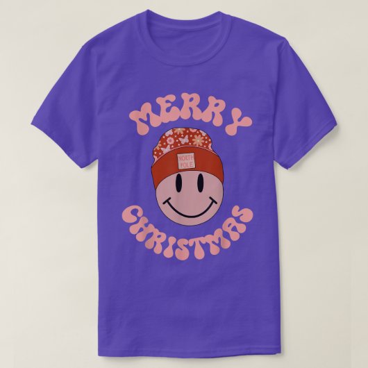 Snowman Retro North Pole Smiling F T-shirt (Design voorkant)