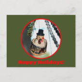 Snowman Retro  Nostalgische Kerst Feestdagenkaart (Voorkant)