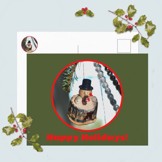 Snowman Retro  Nostalgische Kerst Feestdagenkaart