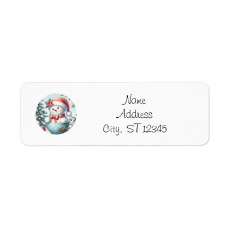 Snowman Return Address Label