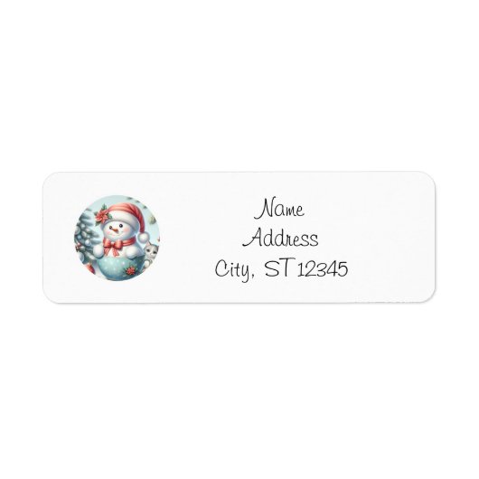 Snowman Return Address Label (Voorkant)