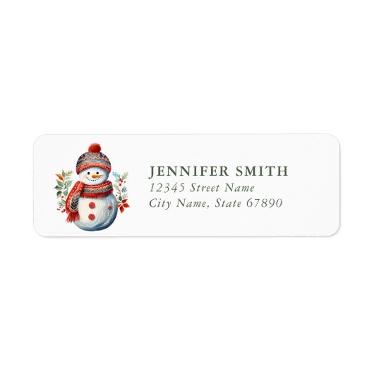Snowman Return Address Labels (Voorkant)