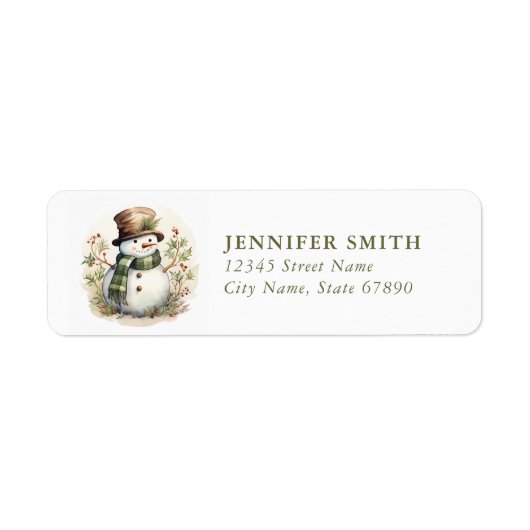Snowman Return Address Labels (Voorkant)