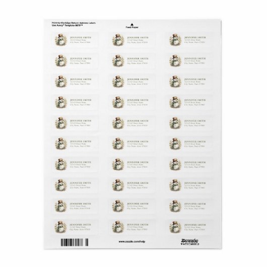 Snowman Return Address Labels (Full Sheet)