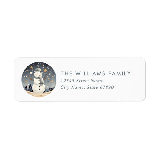 Snowman Return Address Labels (Voorkant)