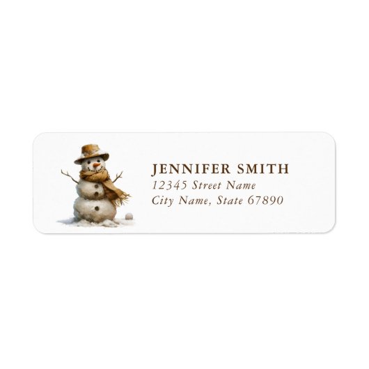 Snowman Return Address Labels (Voorkant)