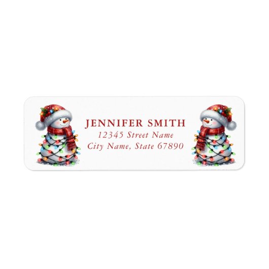 Snowman Return Address Labels (Voorkant)