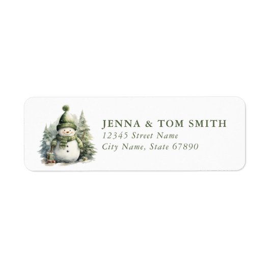 Snowman Return Address Labels (Voorkant)