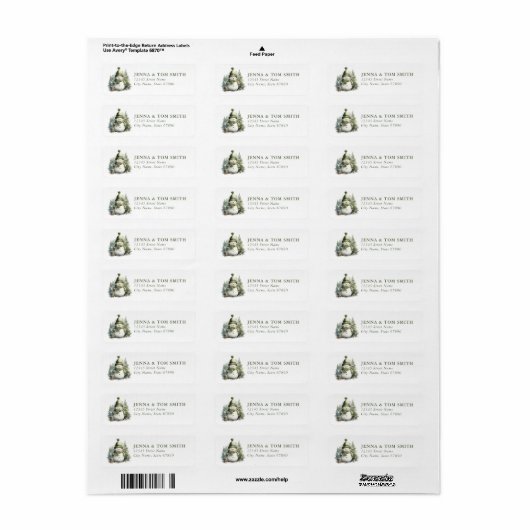 Snowman Return Address Labels (Full Sheet)