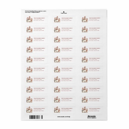 Snowman Return Address Labels (Full Sheet)