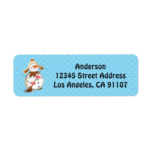 Snowman Return Address Labels overhalen (Voorkant)