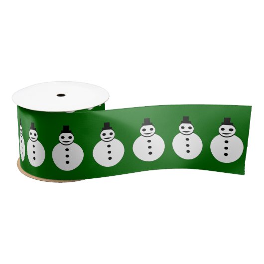 Snowman Ribbon glimlachen Satijnen Lint (Spoel)