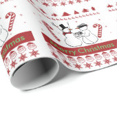 Snowman Robbery Merry Kerstmis of een tekst Cadeaupapier (Rol Hoek)
