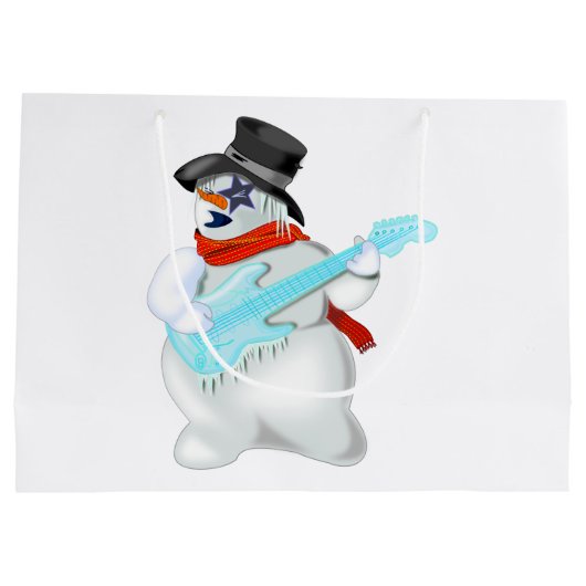 Snowman Rock Gift Bag Groot Cadeauzakje (Achterkant)