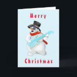 Snowman Rock gitarist Funny Christmas Kaart<br><div class="desc">Snowman Rock Muziek Gitarist Funny Christmas Kaarten - MIGNED Schilderen -  - of Kies / voeg uw kaart kleur / of tekst !</div>