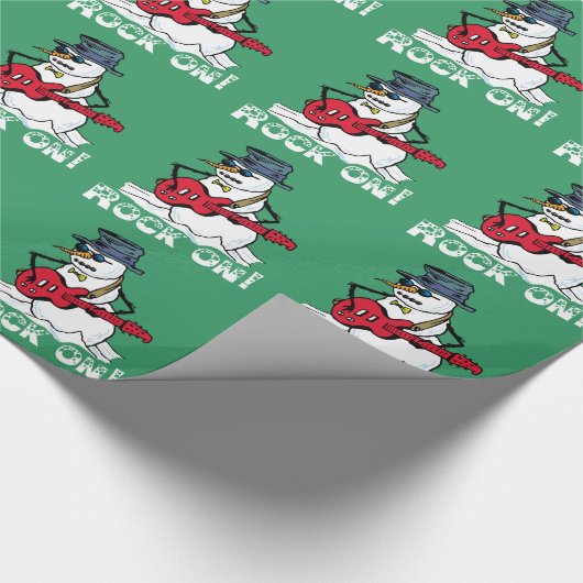 Snowman Rock On Cadeaupapier (Hoek)