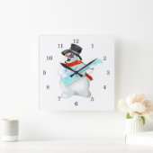 Snowman Rock Wall Clock Vierkante Klok (Huis)