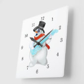 Snowman Rock Wall Clock Vierkante Klok (Hoek)