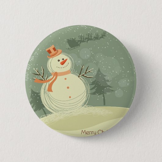 Snowman Ronde Button 5,7 Cm (Voorkant)