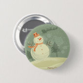 Snowman Ronde Button 5,7 Cm (Voorkant /achterkant)