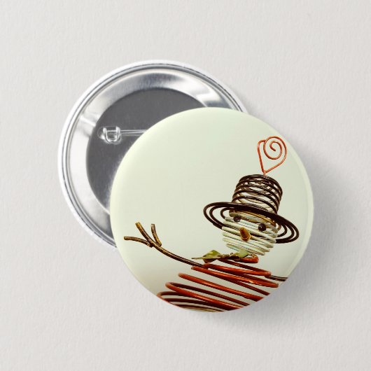 Snowman Ronde Button 5,7 Cm (Voorkant /achterkant)